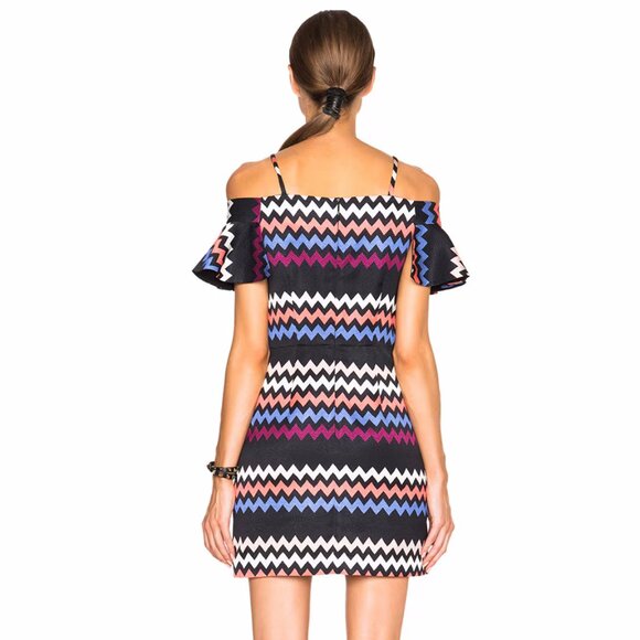 NWT MSGM Chevron Cold-Shoulder Mini Dress ASO Candice King - Picture 5 of 12